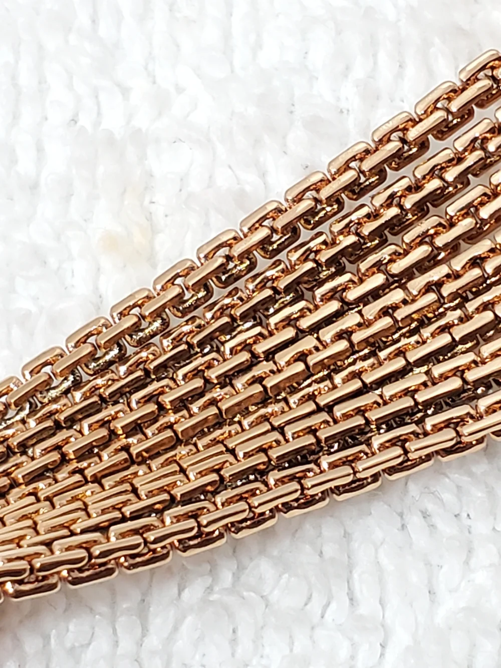 Anne Klein Women's Rose Gold Tone Diamond Mother Pearl Dial 1 Jewel Multi Strand